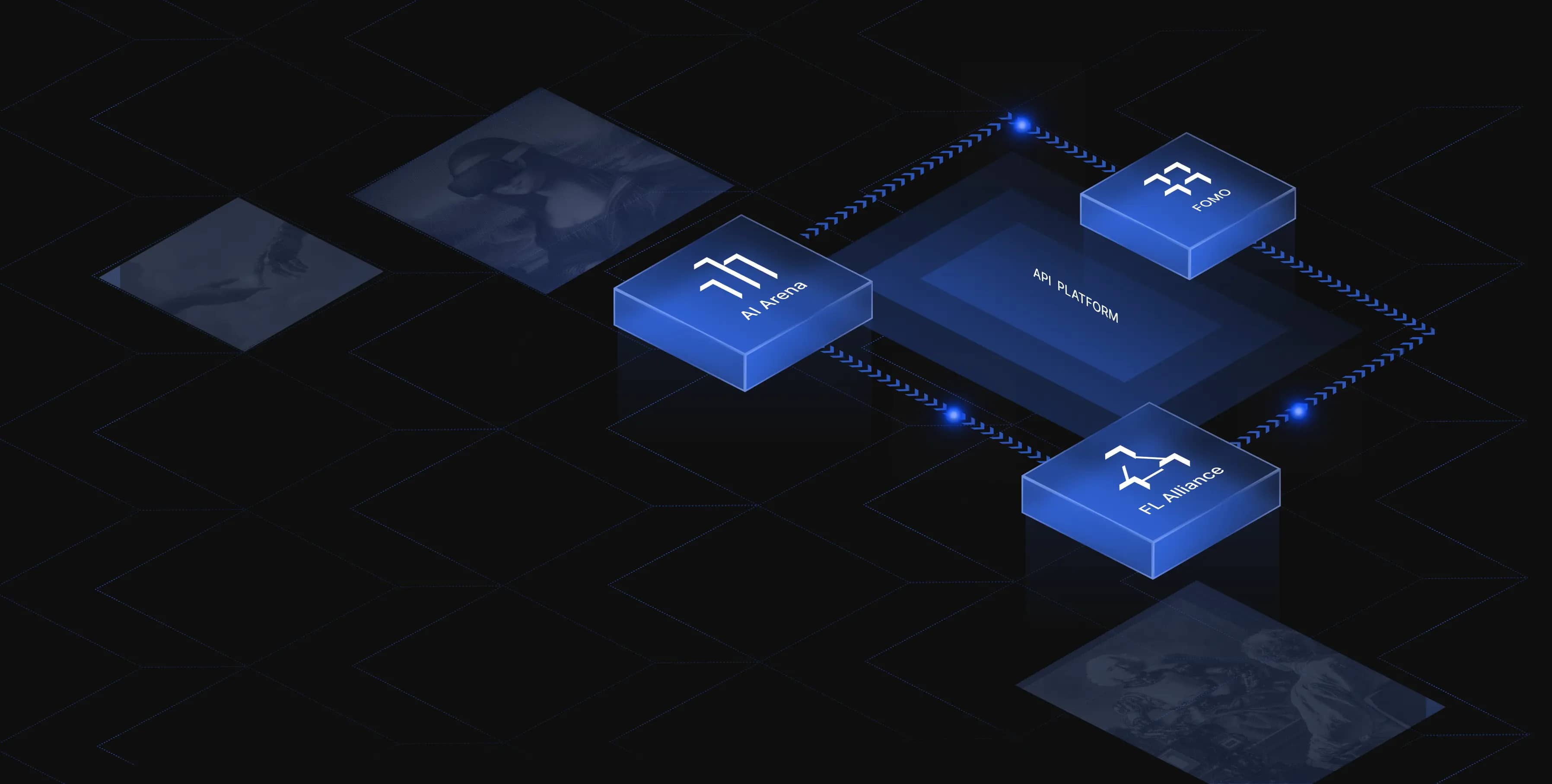 Flock platform abstract background